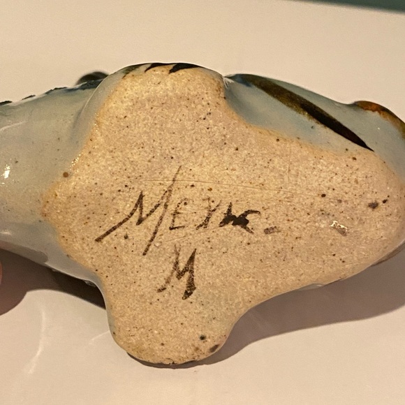 Tonala Hand Painted Mexican Pottery Fish Daisy Signed Mexico Open Mouth - Picture 5 of 7